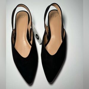 A New Day new with tags black “suede” sling backs